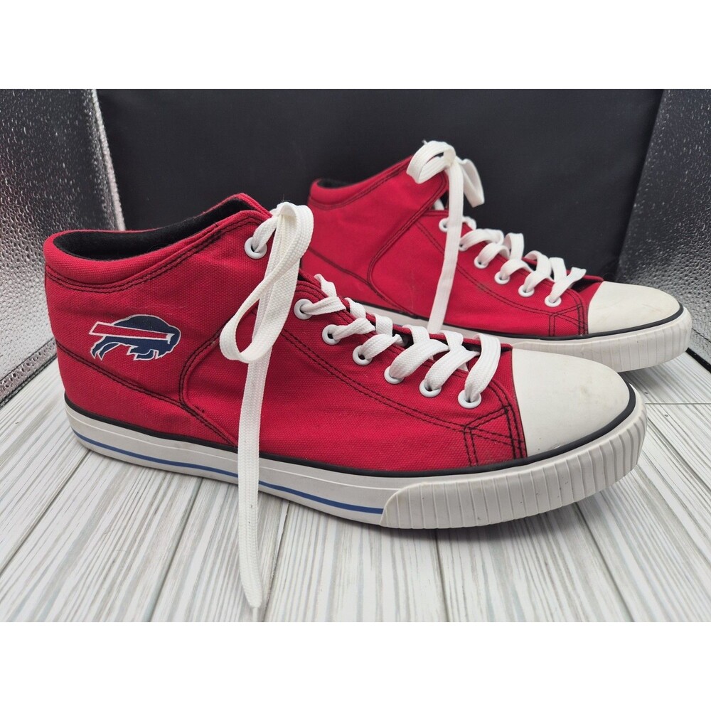 FOCO Buffalo Bills Men's High Top Canvas Sneakers Red Size 11 NFL Shoes